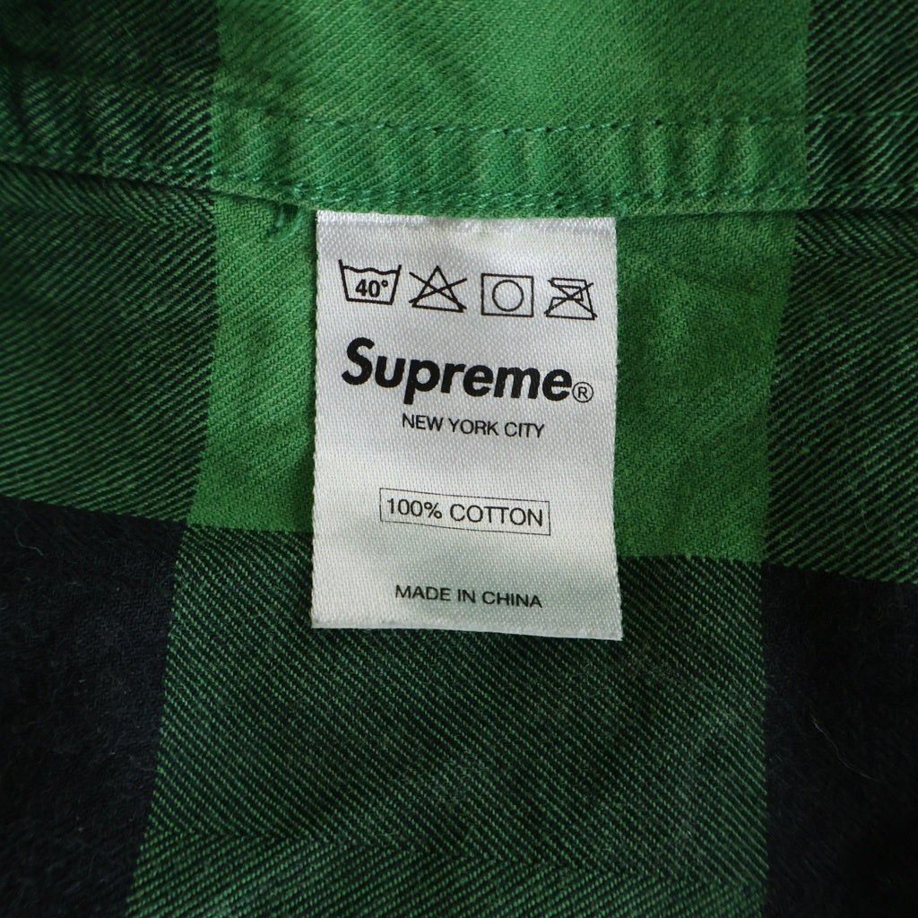 SUPREME(シュプリーム) 10AW Buffalo Flannel Shirt バッファローチェックシャツ グリーン/ブラック