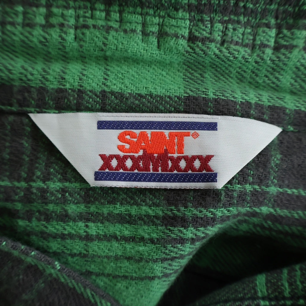 SAINT MICHAEL(セントマイケル) FRNL CHECK SHIRT カットオフ加工 フランネルシャツ グリーン SM-YS8-0000-024