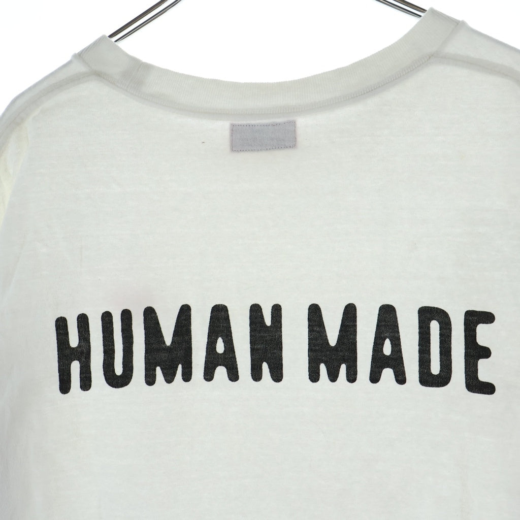 HUMAN MADE(ヒューマンメイド) Heart Badge T Shirts ハートバッチ ロゴ刺繍 クルーネック 半袖Tシャツカットソー ホワイト