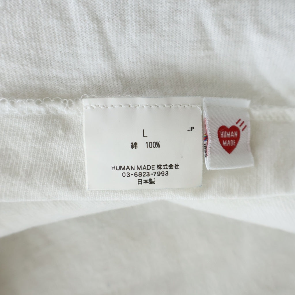 HUMAN MADE(ヒューマンメイド) Heart Badge T Shirts ハートバッチ ロゴ刺繍 クルーネック 半袖Tシャツカットソー ホワイト