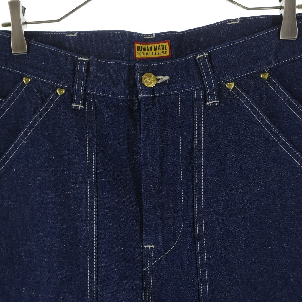 HUMAN MADE(ヒューマンメイド) ハートボタン装飾 ゴールド金具 カーゴデニムパンツ インディゴ