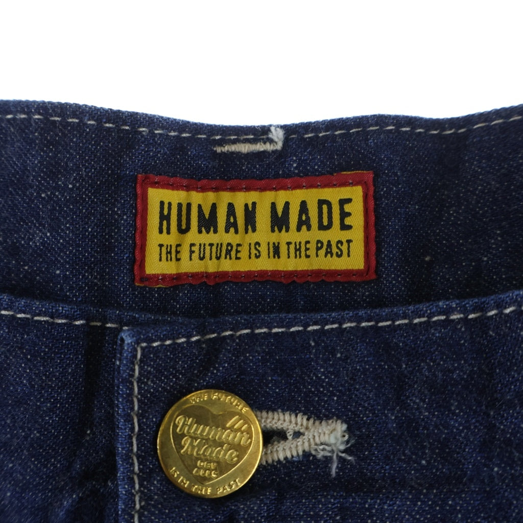 HUMAN MADE(ヒューマンメイド) ハートボタン装飾 ゴールド金具 カーゴデニムパンツ インディゴ