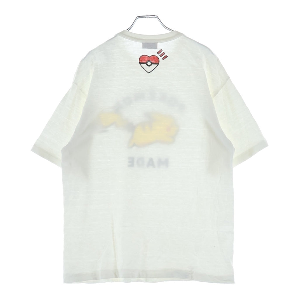 HUMAN MADE(ヒューマンメイド) ×POKEMON ピカチュウプリント 半袖Tシャツカットソー ホワイト