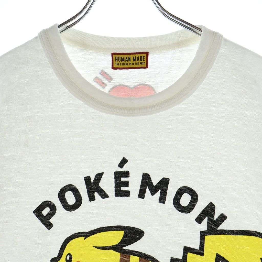 HUMAN MADE(ヒューマンメイド) ×POKEMON ピカチュウプリント 半袖Tシャツカットソー ホワイト
