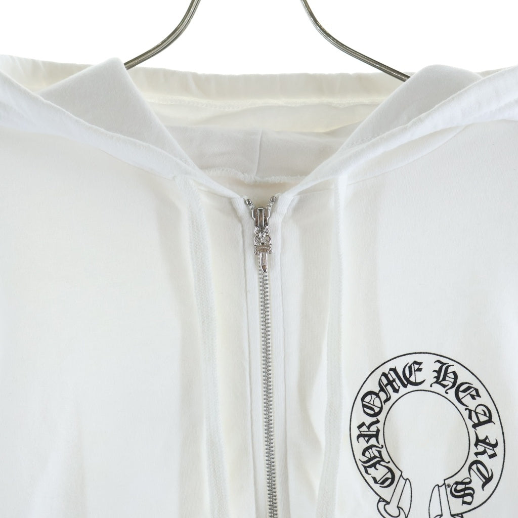 CHROME HEARTS(クロムハーツ) SWTSHRT HD ZIP バックホースシューアームフローラルジップパーカー ホワイト -