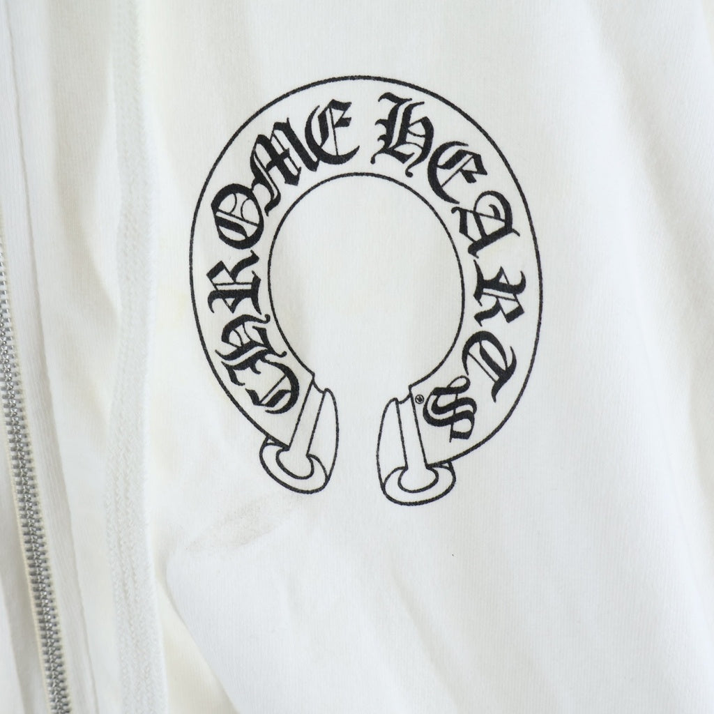 CHROME HEARTS(クロムハーツ) SWTSHRT HD ZIP バックホースシューアームフローラルジップパーカー ホワイト -