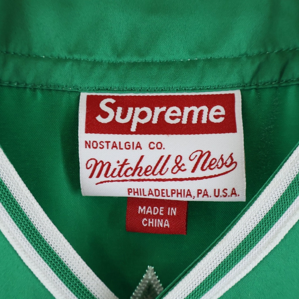 SUPREME(シュプリーム) 23SS ×Mitchell & Ness Satin Baseball Jarsey サテン ベースボールシャツ グリーン