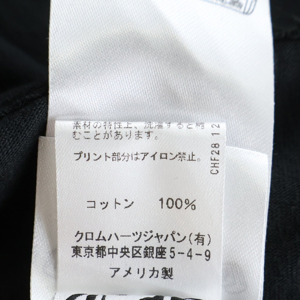 CHROME HEARTS(クロムハーツ) CH LS NECK LOGO ネックロゴプリント 袖ロゴ 長袖Tシャツ ロングスリーブカットソー ブラック