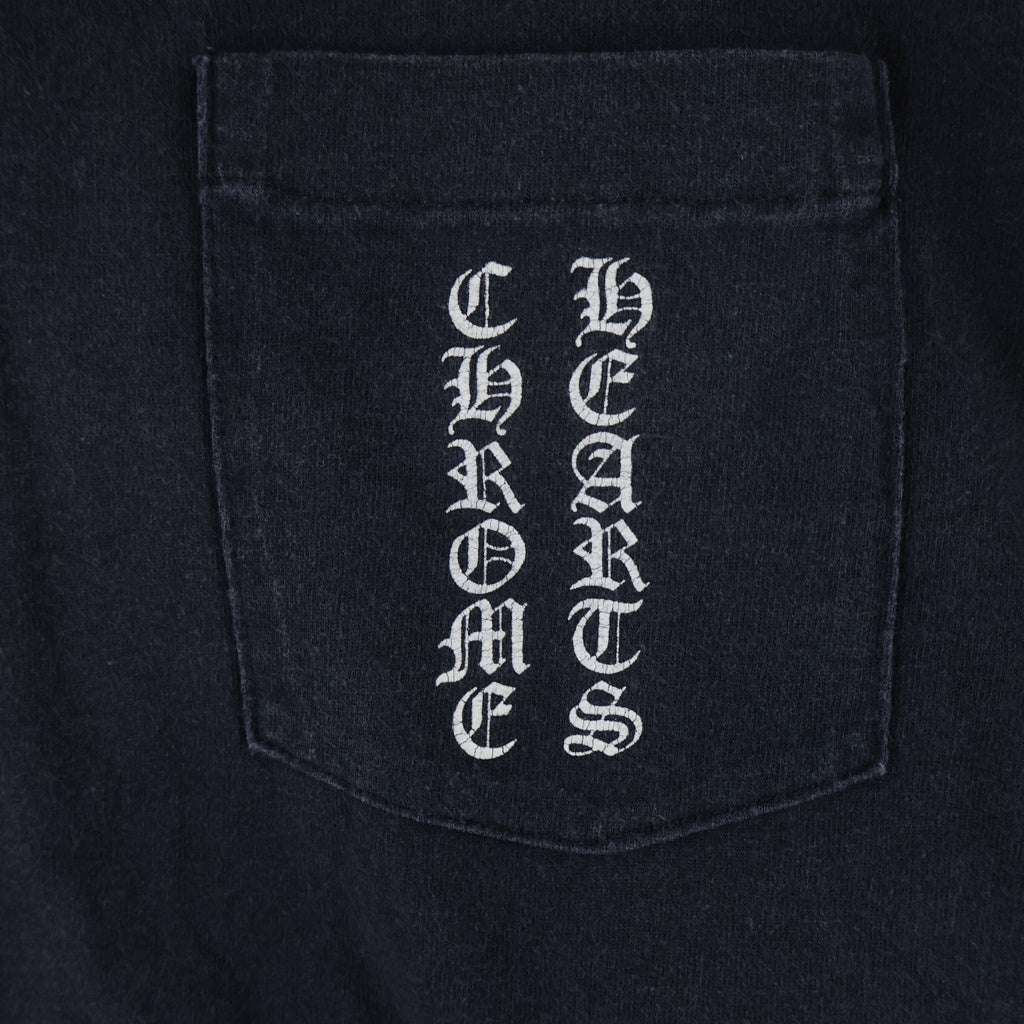 CHROME HEARTS(クロムハーツ) OLD CH L S 1 スクロールラベルプリントロングスリーブTシャツ クルーネック長袖Tシャツ カットソー ブラック