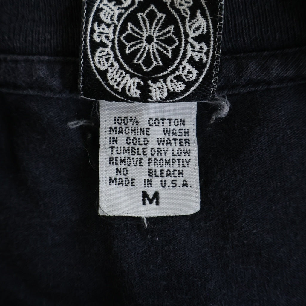 CHROME HEARTS(クロムハーツ) OLD CH L S 1 スクロールラベルプリントロングスリーブTシャツ クルーネック長袖Tシャツ カットソー ブラック