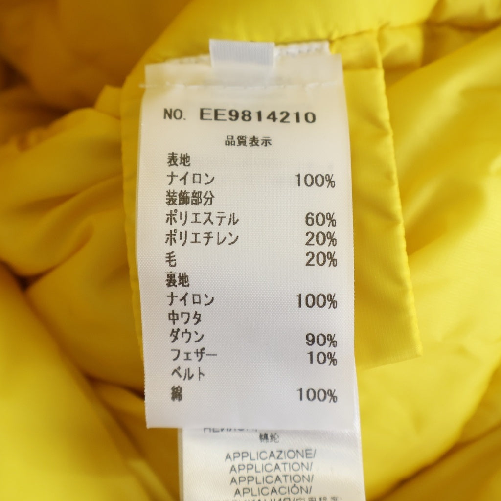 ERMANNO SCERVINO(エルマンノシェルヴィーノ) ロゴ刺繍 フード付きダウンコート イエロー EE9814210