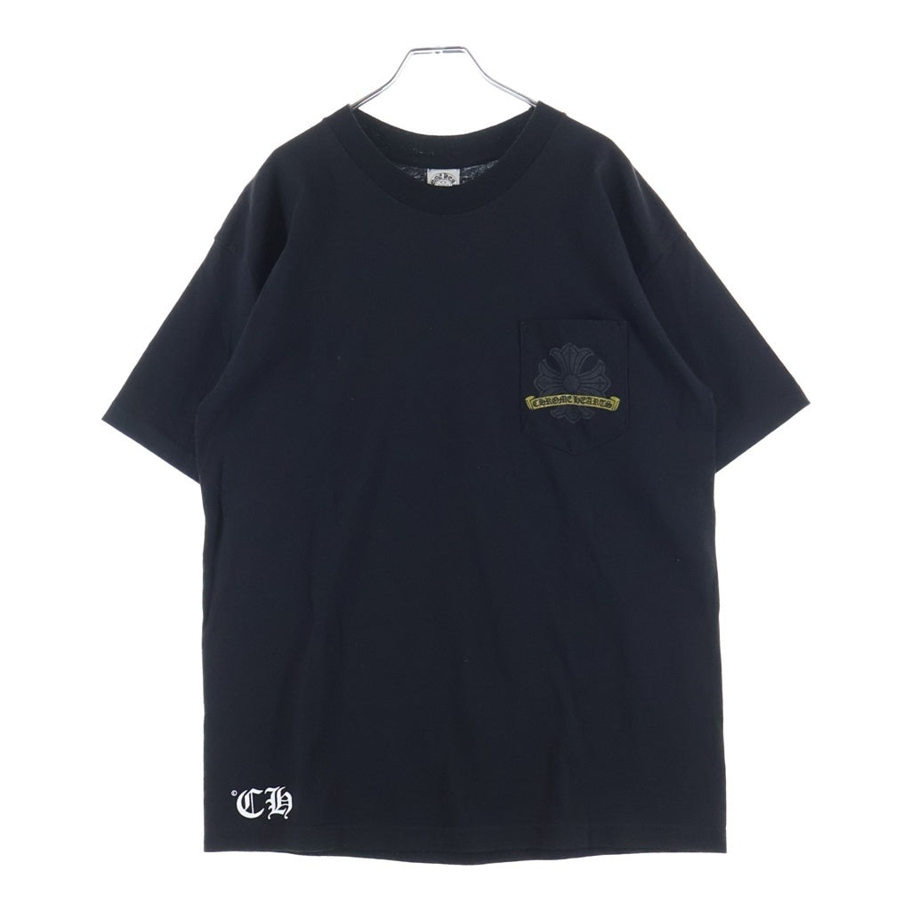 CHROME HEARTS(クロムハーツ) OLD CHプラス バックホースシュープリント 半袖Tシャツ カットソー ブラック