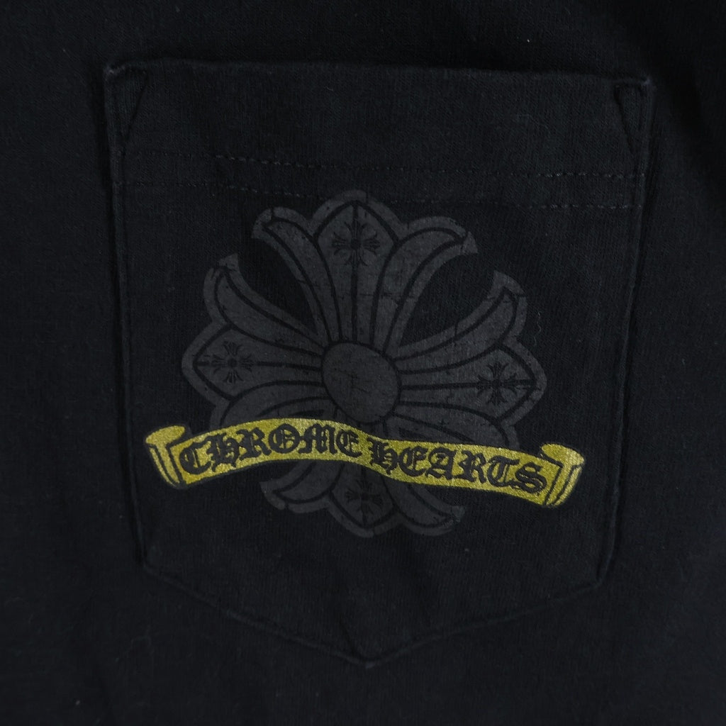 CHROME HEARTS(クロムハーツ) OLD CHプラス バックホースシュープリント 半袖Tシャツ カットソー ブラック