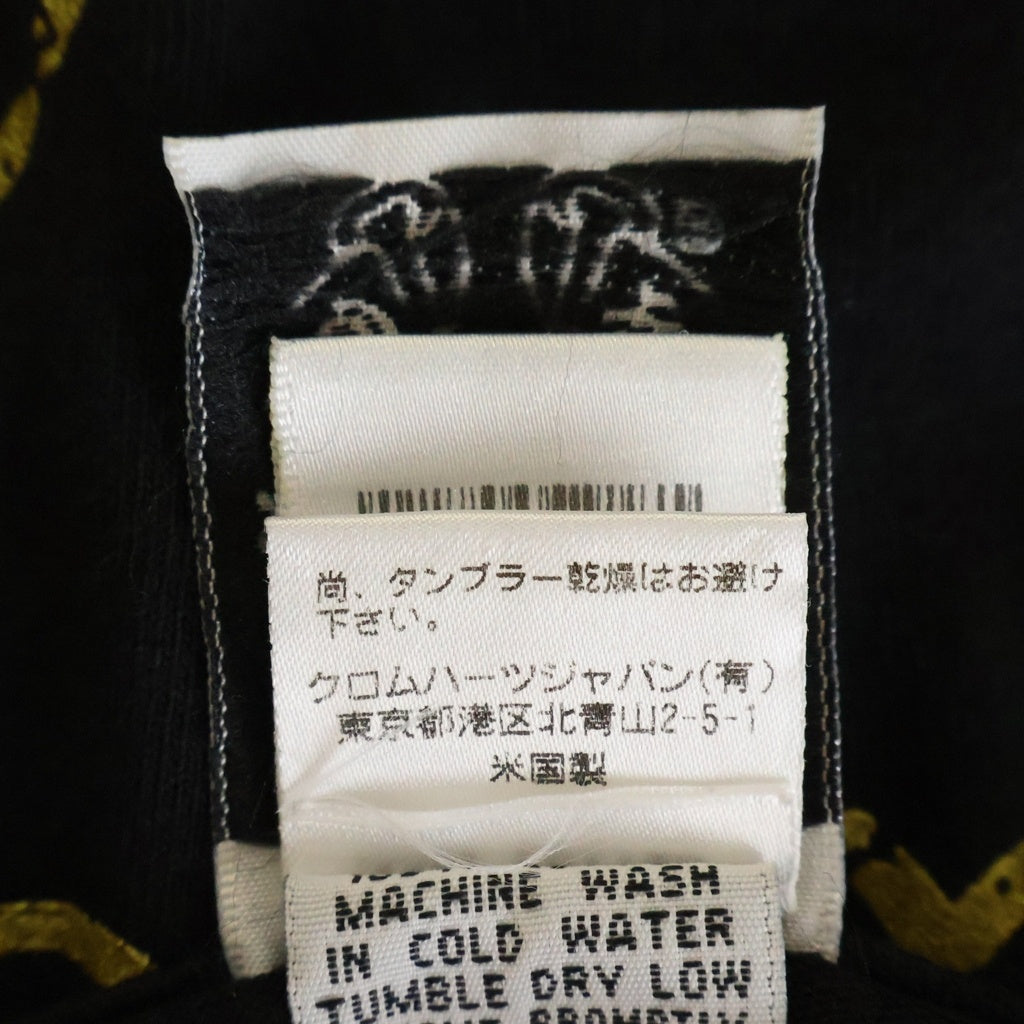 CHROME HEARTS(クロムハーツ) OLD CHプラス バックホースシュープリント 半袖Tシャツ カットソー ブラック