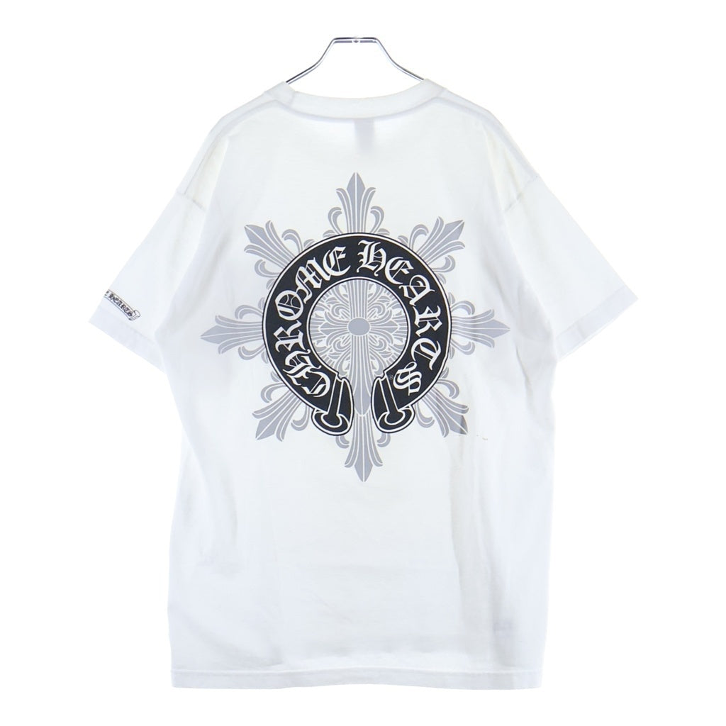 CHROME HEARTS(クロムハーツ) OLD S/S オールド バックフローラルクロス ホースシュープリント 半袖Tシャツ ホワイト
