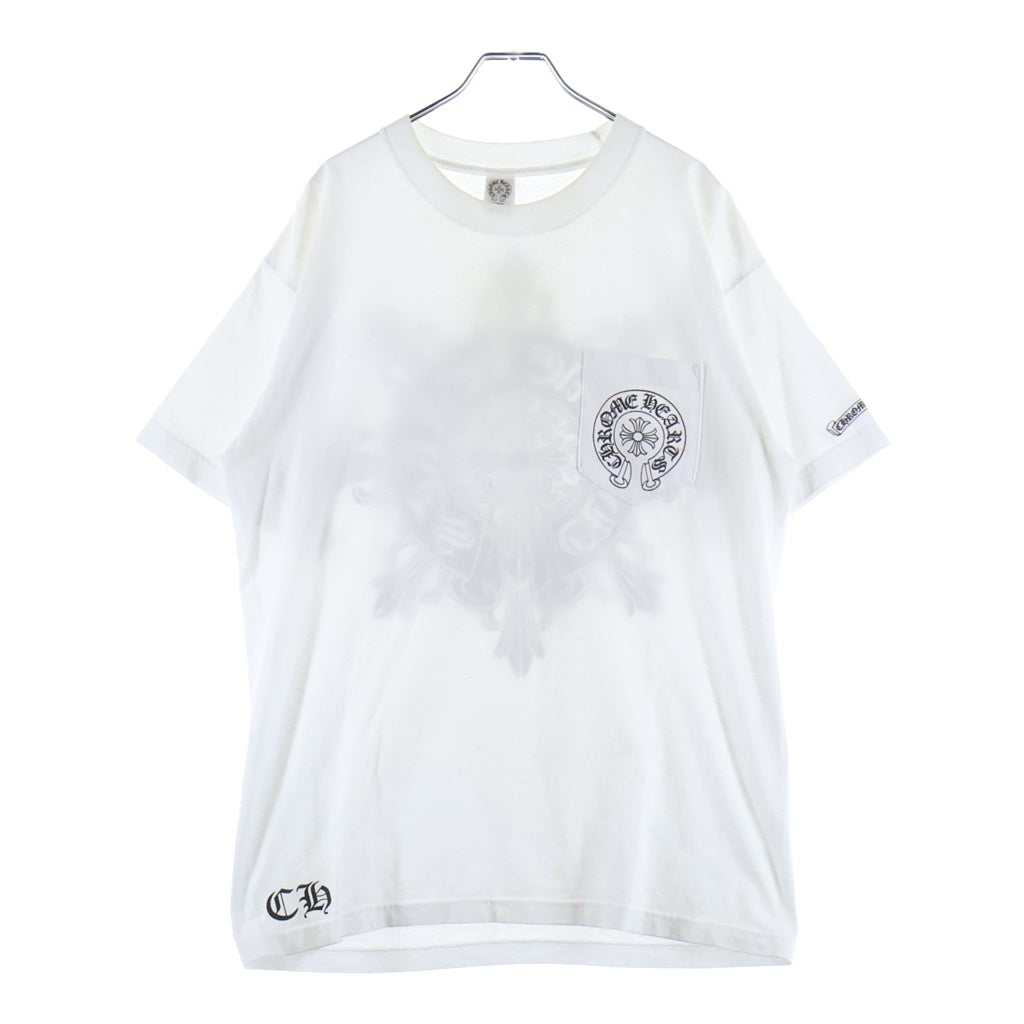 CHROME HEARTS(クロムハーツ) OLD S/S オールド バックフローラルクロス ホースシュープリント 半袖Tシャツ ホワイト