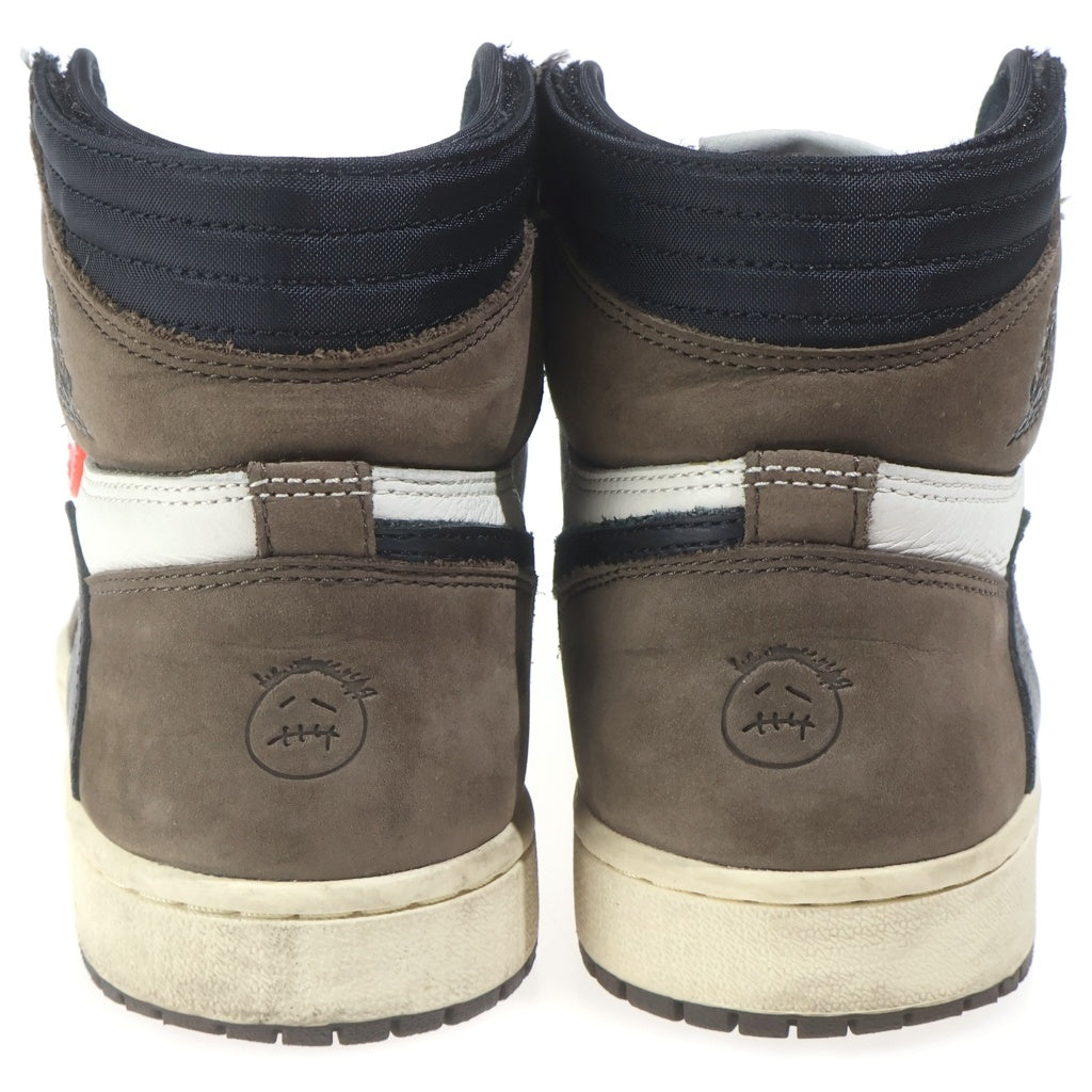 NIKE(ナイキ) ×TRAVIS SCOTT AIR JORDAN 1 HIGH OG TS SP CD4487-100 トラヴィススコット エアジョーダン1 ハイカットスニーカー ブラウン/ホワイト US8.5/26.5cm
