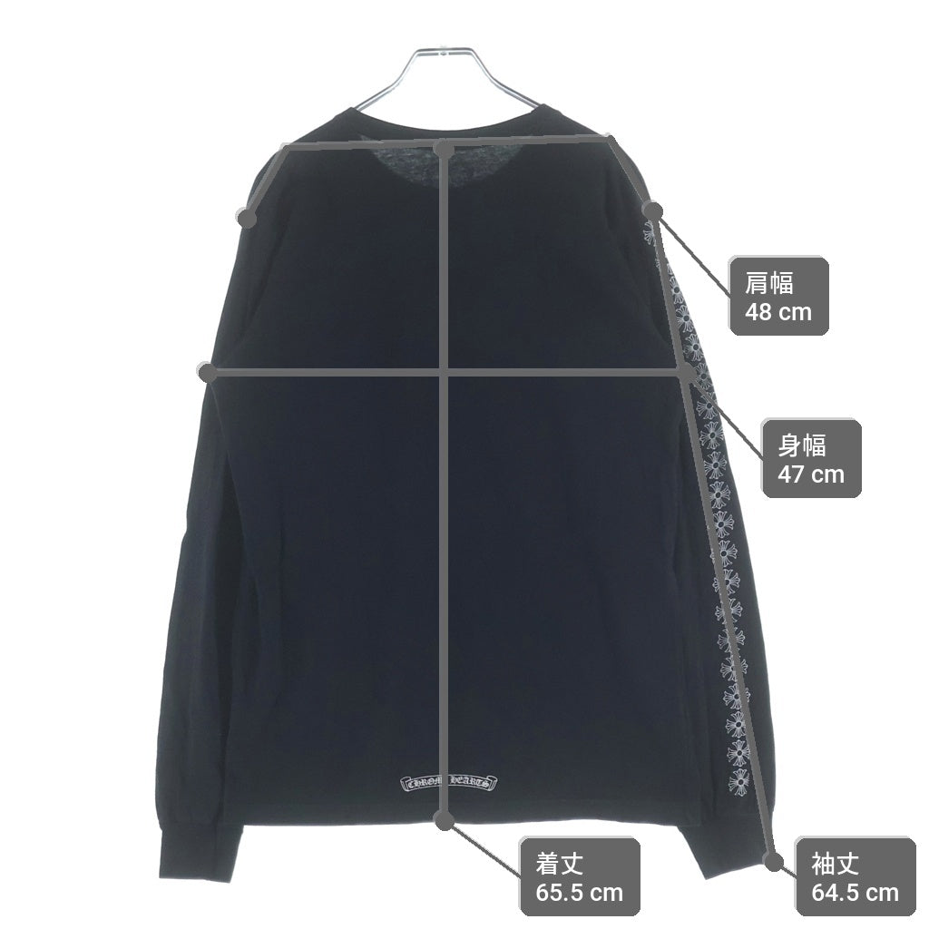 CHROME HEARTS(クロムハーツ) 袖CHプラス プリント 長袖Tシャツカットソー ブラック