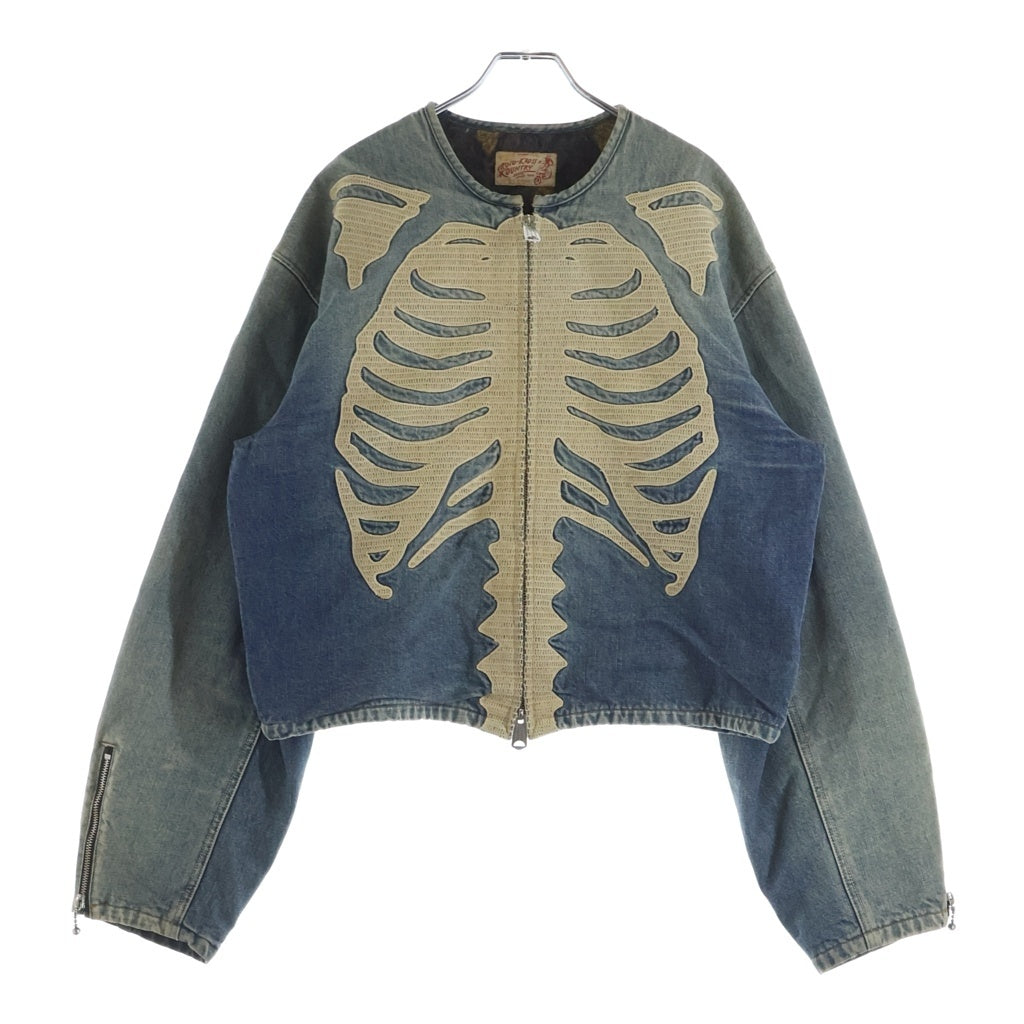 KAPITAL(キャピタル) DENIM MOTOCROSS BORN JKT 14ozモトクロスボーンジャケット ノーカラー ダブルジップ デニムジャケット KR2402LJ05 インディゴ