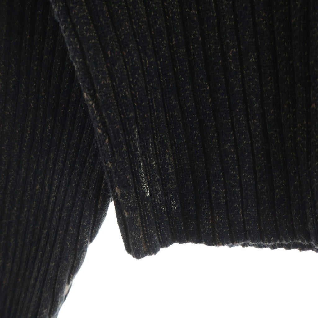 EVISU(エビス) ロゴロープ刺繍 ファー付きジップアップニットジャケット ブラウン 2EAHTW5CN4060XXCT レディース