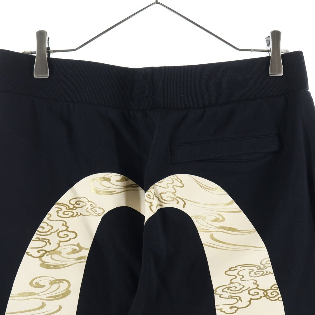 EVISU(エビス) 両面ロゴプリント ジョガースウェットパンツ ブラック 2EAHTM5SP1237XXCT