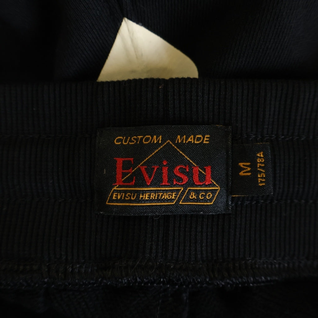 EVISU(エビス) 両面ロゴプリント ジョガースウェットパンツ ブラック 2EAHTM5SP1237XXCT