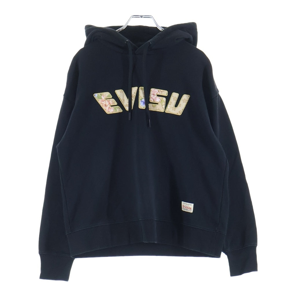 EVISU(エビス) フロントロゴ刺繍 フーディー パーカー ブラック 2EAHTW3SW4027CPCT レディース