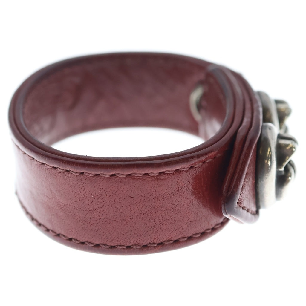 CHROME HEARTS(クロムハーツ) 3BTN 2SNP L&T リップアンドタン 3ボタン2スナップ レザーブレスレット レッド -