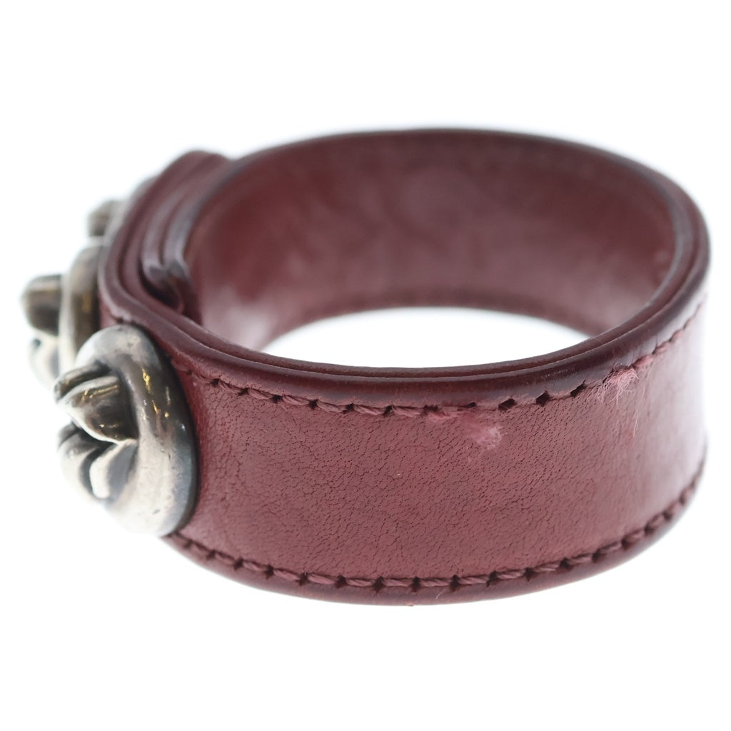 CHROME HEARTS(クロムハーツ) 3BTN 2SNP L&T リップアンドタン 3ボタン2スナップ レザーブレスレット レッド -