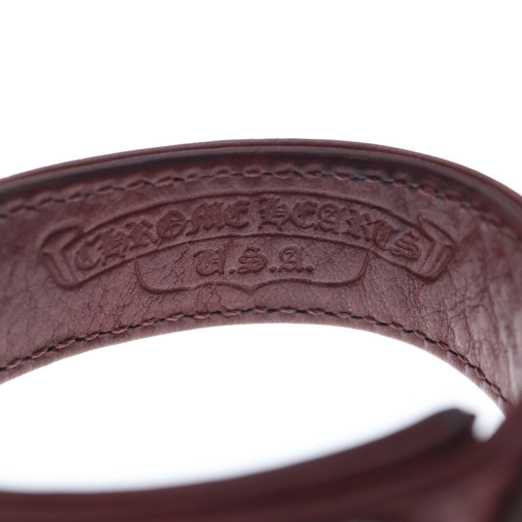CHROME HEARTS(クロムハーツ) 3BTN 2SNP L&T リップアンドタン 3ボタン2スナップ レザーブレスレット レッド -