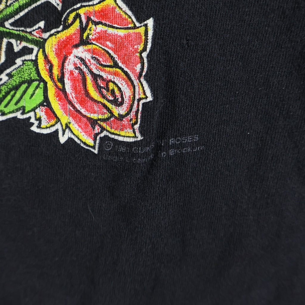 VINTAGE(ヴィンテージ) 90S GUNS N' ROSES SKULL CROSS GUN USE YOUR ILLUSION BROCKUMボディ ガンズアンドローゼズ 両面プリント クルーネック半袖Tシャツ -