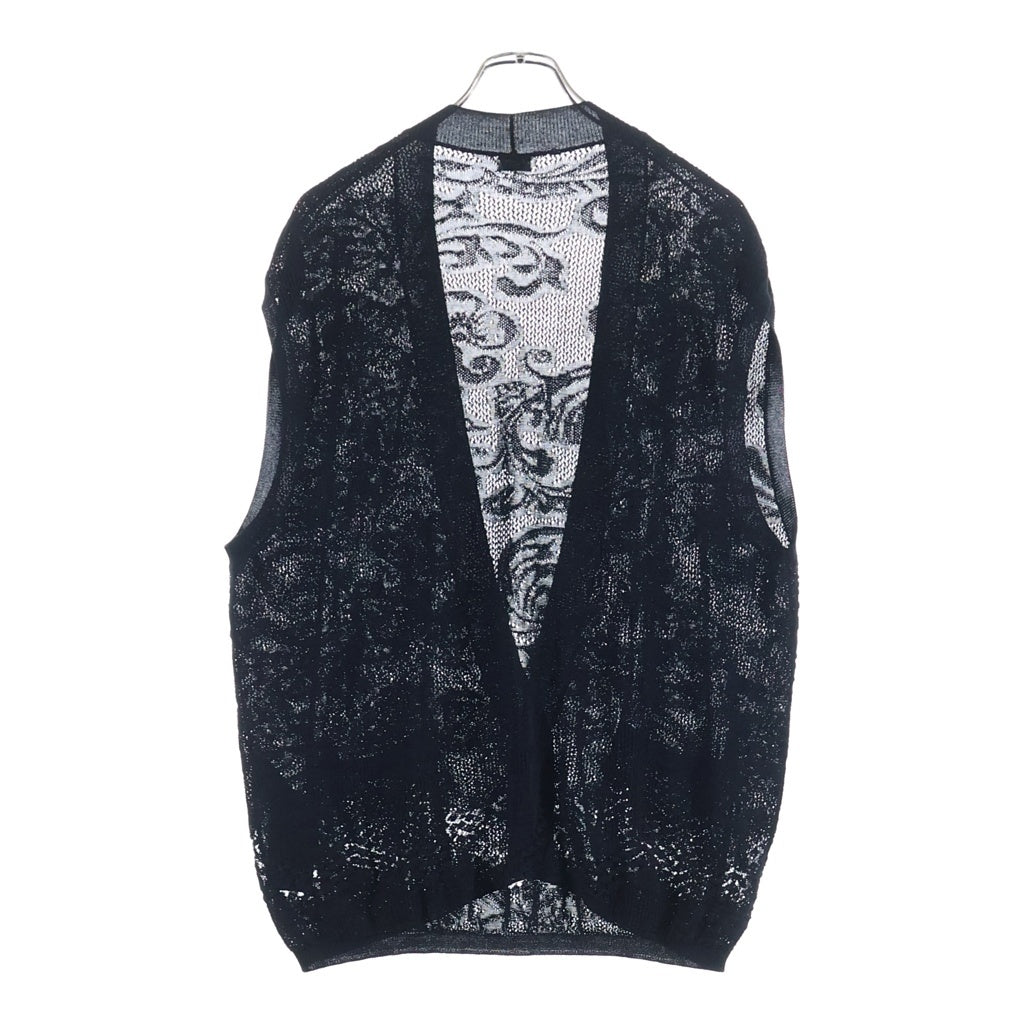 SAINT LAURENT PARIS(サンローランパリ) 総柄 ニット ベスト 682113 ブラック