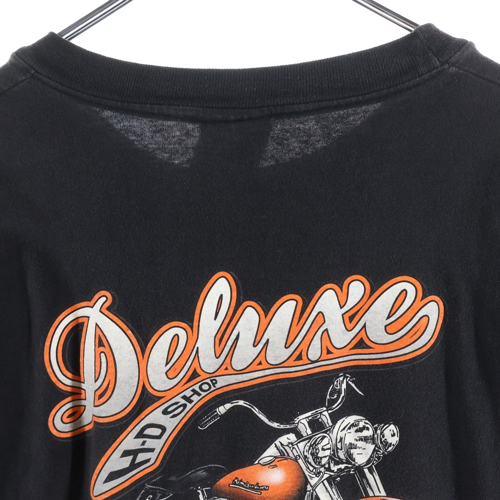 HARLEY DAVIDSON(ハーレーダビッドソン) VINTAGE 00s FIRE FLAME L/S ブルー フレイム ロンT 長袖カットソー ブラック