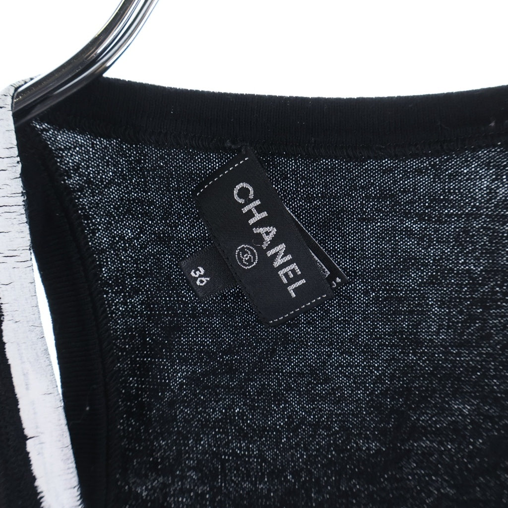 CHANEL(シャネル) フロントプリント ノースリーブ タンクトップ ブラック P72028K10330 レディース