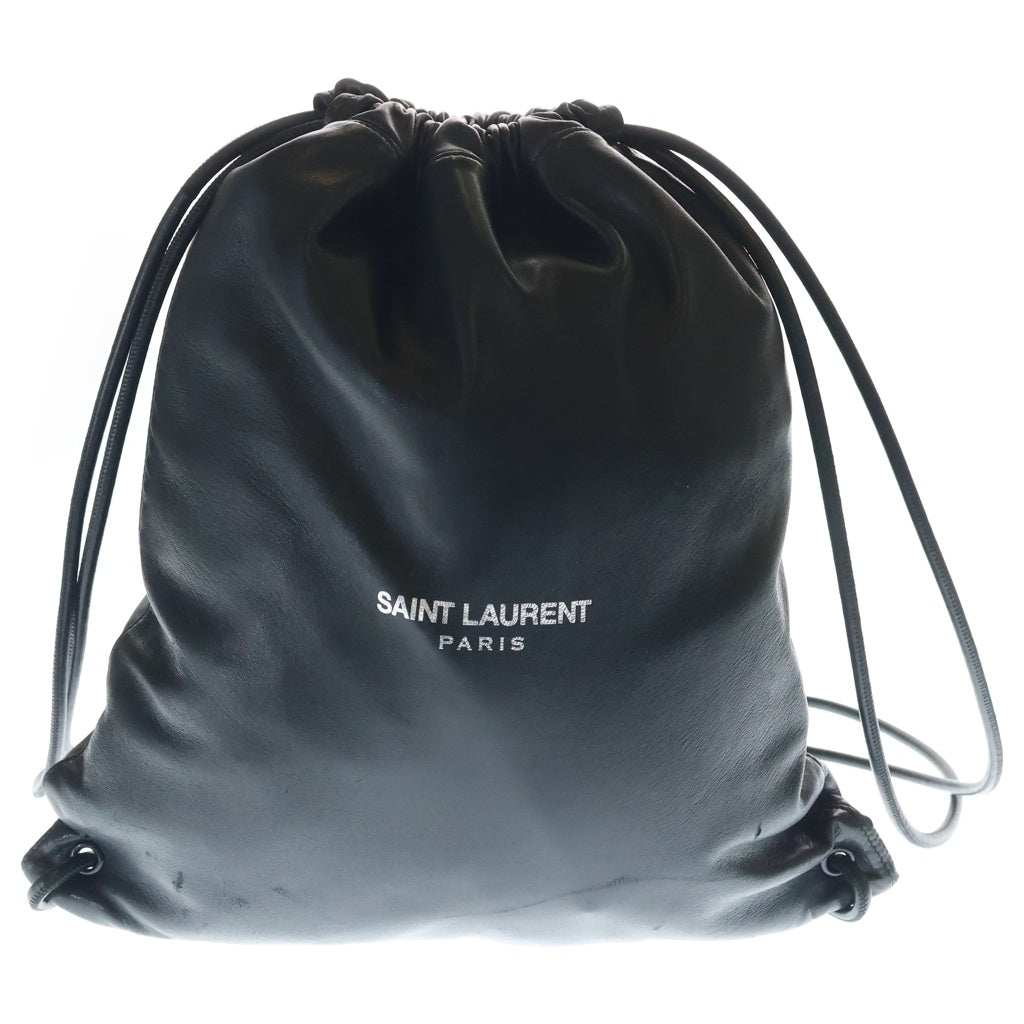 SAINT LAURENT PARIS(サンローランパリ) テディ スモール レザー ショルダーバッグ 巾着 ブラック 553919 レディース
