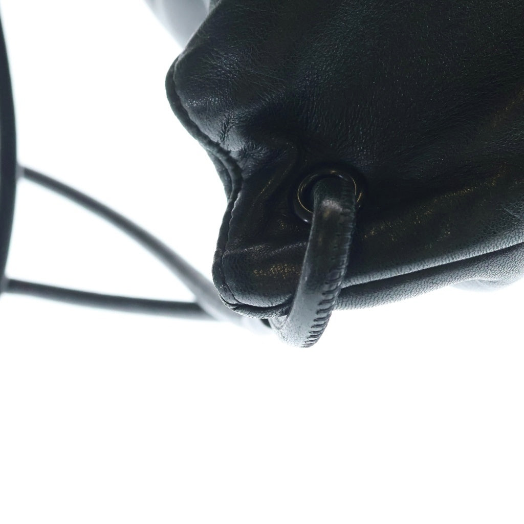 SAINT LAURENT PARIS(サンローランパリ) テディ スモール レザー ショルダーバッグ 巾着 ブラック 553919 レディース