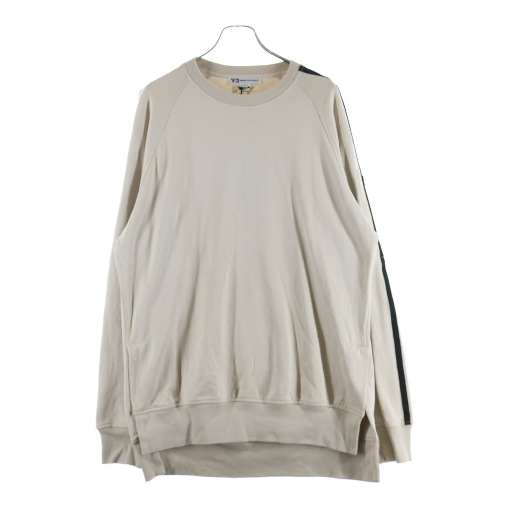 Y-3(ワイスリー) 3STP FT CREW SWEATER 3ライン クルーネックスウェットトレーナー ベージュ FJ0389