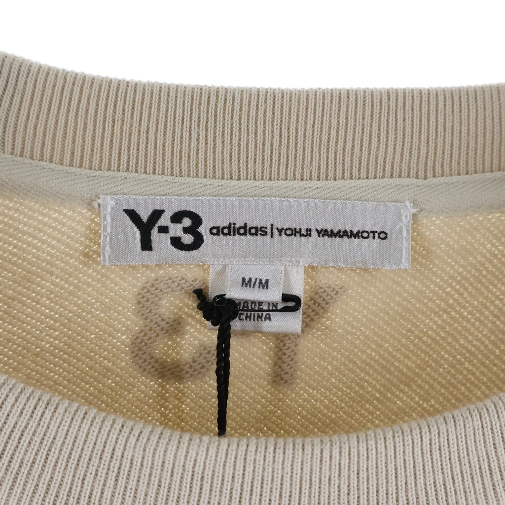 Y-3(ワイスリー) 3STP FT CREW SWEATER 3ライン クルーネックスウェットトレーナー ベージュ FJ0389