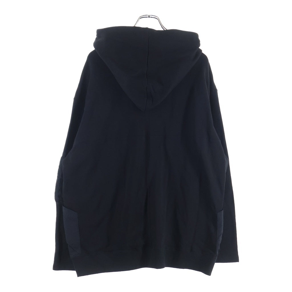 A.F ARTEFACT(エーエフアーティファクト) Nylon Combi Sweat Hoodie ナイロン切替 プルオーバーパーカー ブラック 410822118