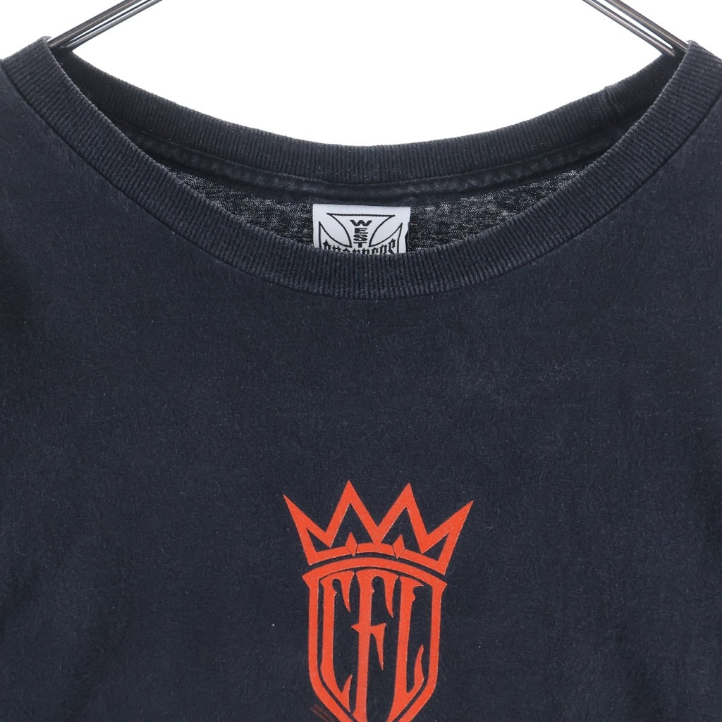 VINTAGE(ヴィンテージ) WEST COAST CHOPPERS FLAMING ARM SKULL L/S TEE ウェストコーストチョッパーズ スカルフレイム 長袖Tシャツカットソー ブラック -