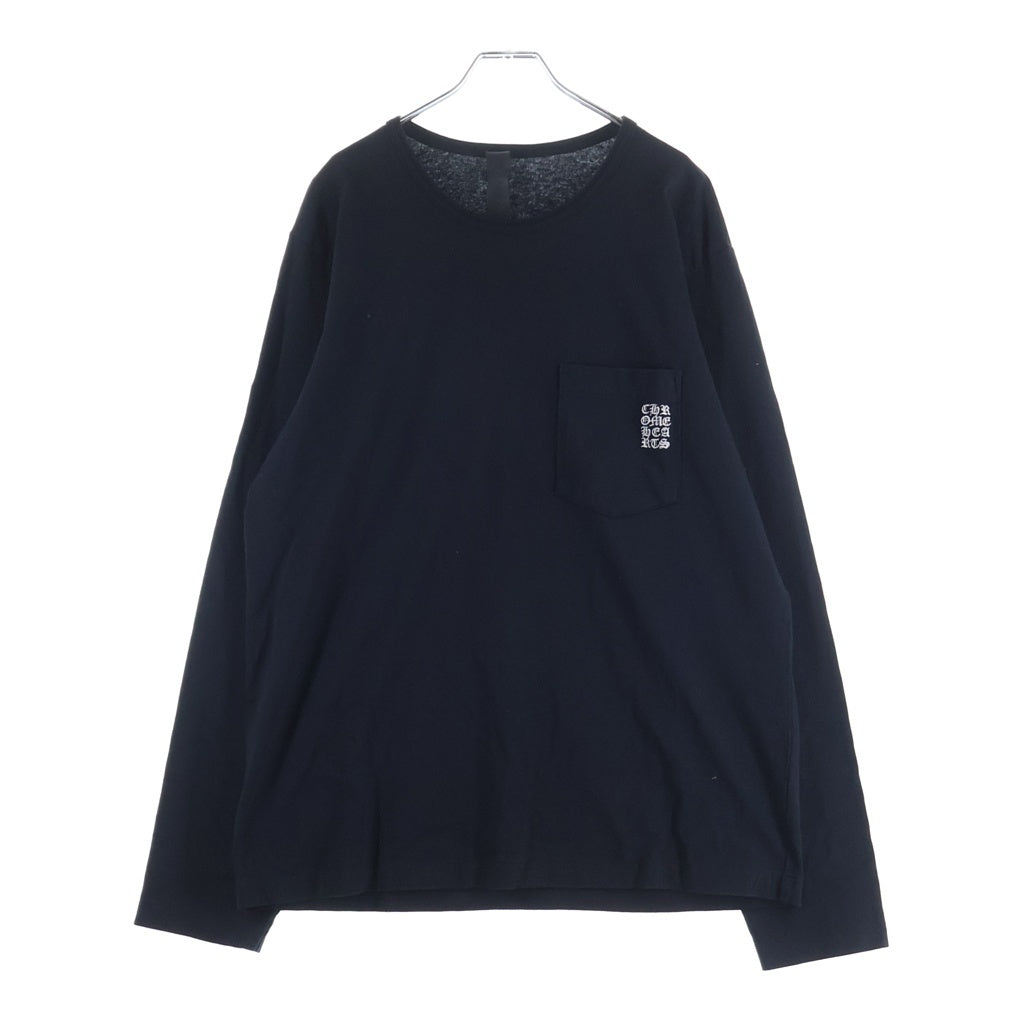 CHROME HEARTS(クロムハーツ) Y NOT Vertical Logo Embroidery Long Sleeve Tee ワイノット ヴァーティカルロゴ刺繍 長袖Tシャツ ブラック -