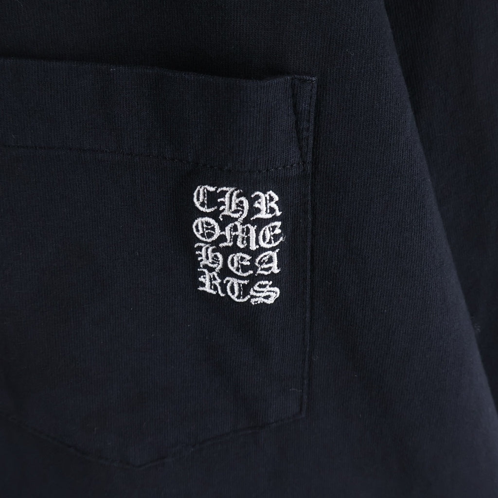 CHROME HEARTS(クロムハーツ) Y NOT Vertical Logo Embroidery Long Sleeve Tee ワイノット ヴァーティカルロゴ刺繍 長袖Tシャツ ブラック -