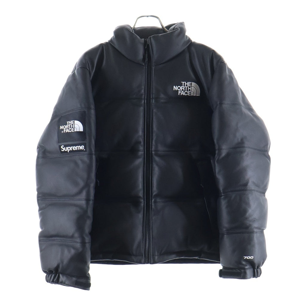 SUPREME(シュプリーム) 17AW ×THE NORTH FACE LEATHER NUPTSE DOWN JACKET ヌプシ レザーダウンジャケット ブラック NF0A3CAD