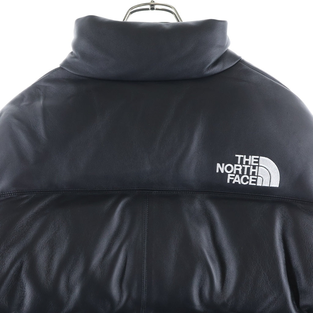 SUPREME(シュプリーム) 17AW ×THE NORTH FACE LEATHER NUPTSE DOWN JACKET ヌプシ レザーダウンジャケット ブラック NF0A3CAD