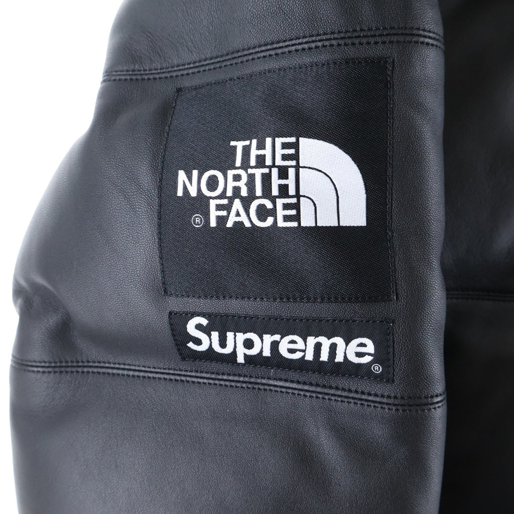 SUPREME(シュプリーム) 17AW ×THE NORTH FACE LEATHER NUPTSE DOWN JACKET ヌプシ レザーダウンジャケット ブラック NF0A3CAD