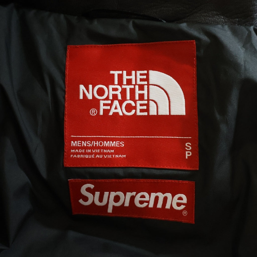 SUPREME(シュプリーム) 17AW ×THE NORTH FACE LEATHER NUPTSE DOWN JACKET ヌプシ レザーダウンジャケット ブラック NF0A3CAD