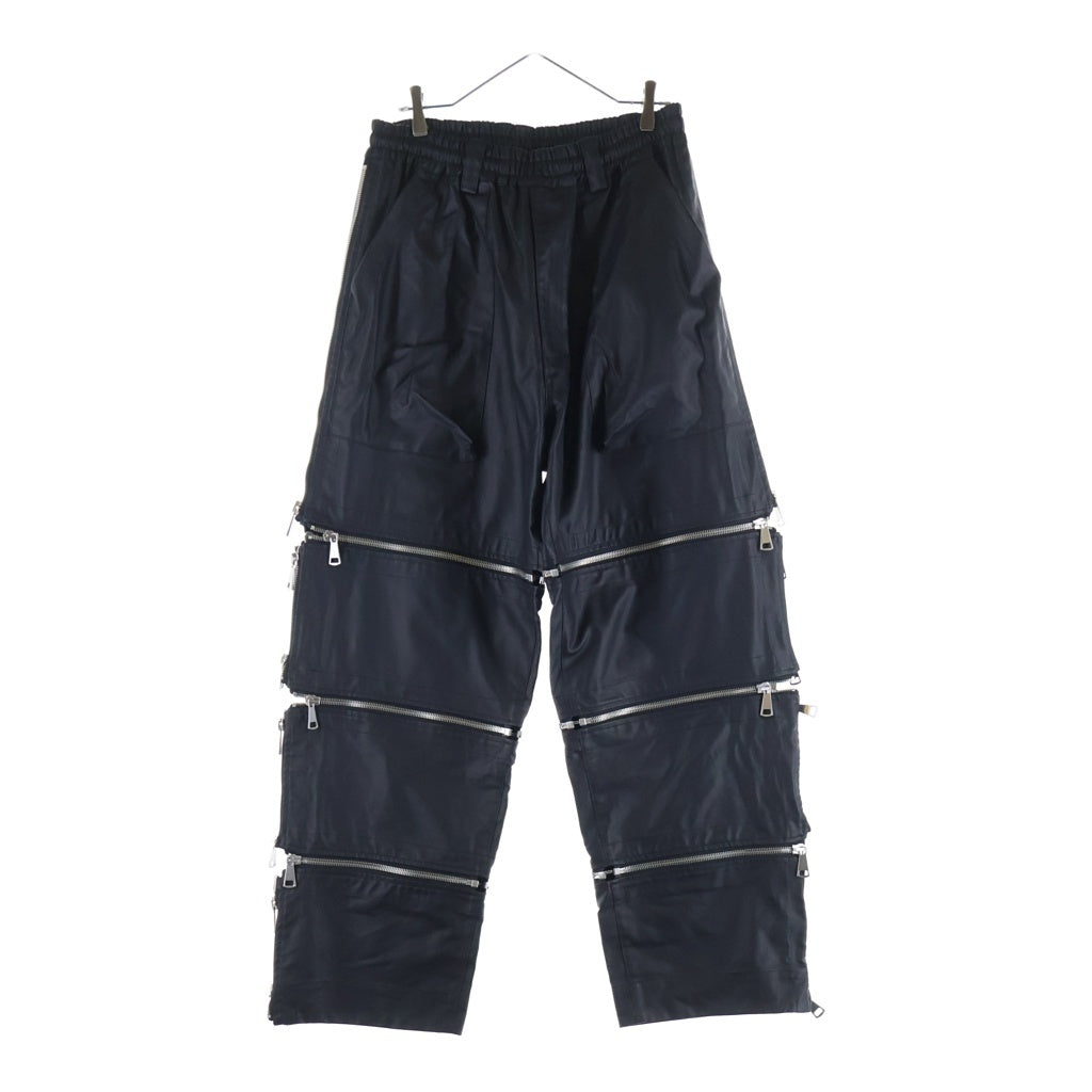 A.F ARTEFACT(エーエフアーティファクト) 26SS MATTE COATING ZIP WIDE PANTS ジップワイドパンツ ブラック -