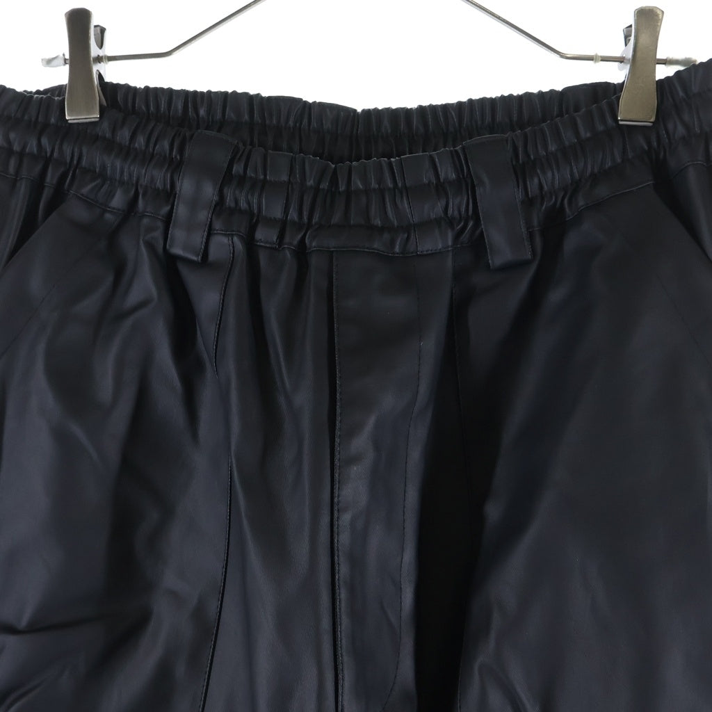 A.F ARTEFACT(エーエフアーティファクト) 26SS MATTE COATING ZIP WIDE PANTS ジップワイドパンツ ブラック -