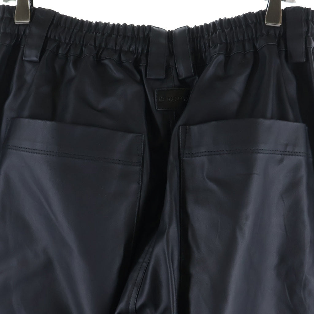A.F ARTEFACT(エーエフアーティファクト) 26SS MATTE COATING ZIP WIDE PANTS ジップワイドパンツ ブラック -