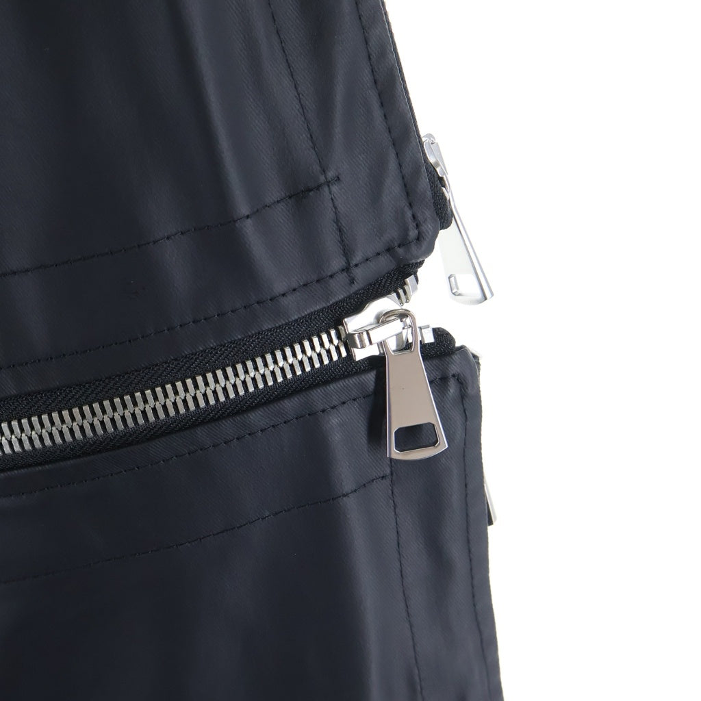 A.F ARTEFACT(エーエフアーティファクト) 26SS MATTE COATING ZIP WIDE PANTS ジップワイドパンツ ブラック -